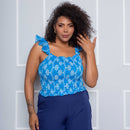 Cropped Plus Size de Laíse Azul Royal claro