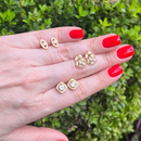 Kit de 3 Brincos Dourados com Zircônia – Elegância em Cada Detalhe