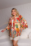 Kimono Estampado Plus Size em Viscose