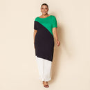 Vestido Longo de Malha Verde Feminino Colorido