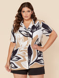 Camisa estampada plus size feminino