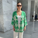 Cardigan Kimono Plus Size Soltinho Verde