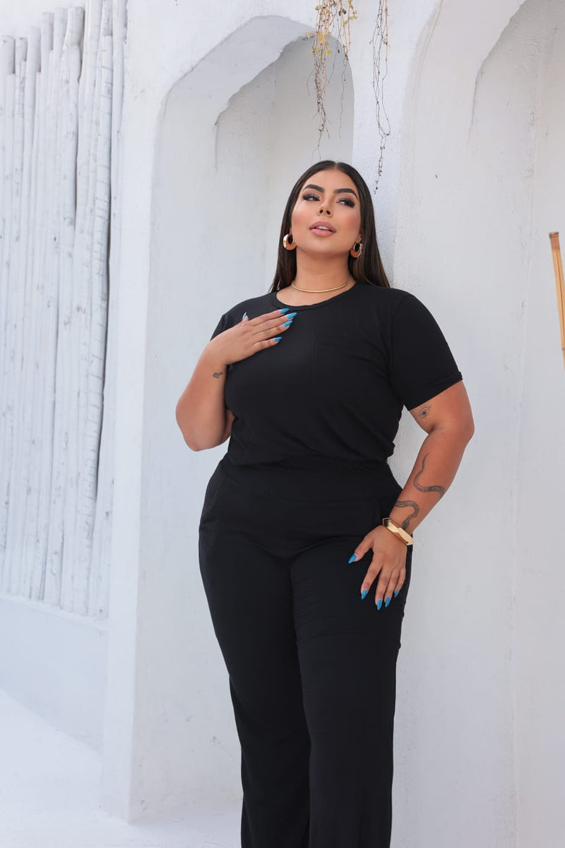 Conjunto Plus size Chic Calça e Blusa Fatima