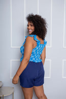 Cropped Plus Size de Laíse Azul Royal claro