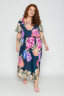 Vestido plus size longo ciganinha