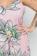 Vestido plus size longo estampado