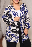 Kimono Cardigan Estampado Plus Size de Manga Longa com Elástico – Tamanhos do 44 ao 54