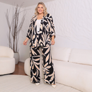 Conjunto Plus Size Kimono e Calça semi pantalona estampado Look Elegante e Confortável