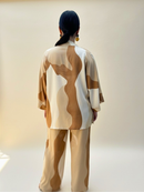 Conjunto Plus size Chic  Calça e Kimono Caramelo