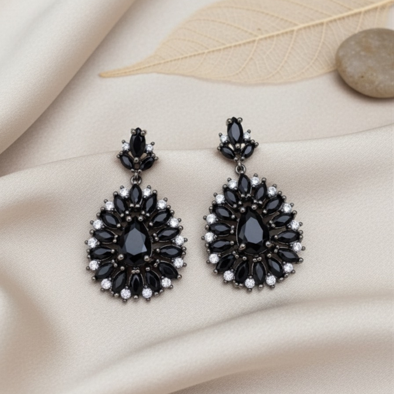 Brinco Preto Luxuoso – Elegância e Sofisticação