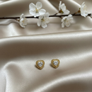 Brinco Coração com Cristal Dourado