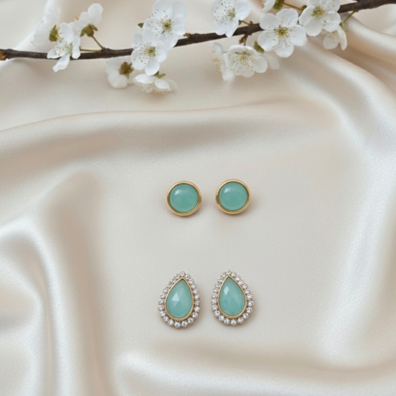 Brincos Femininos com Pedra Verde – Delicadeza e Elegância em Cada Detalhe