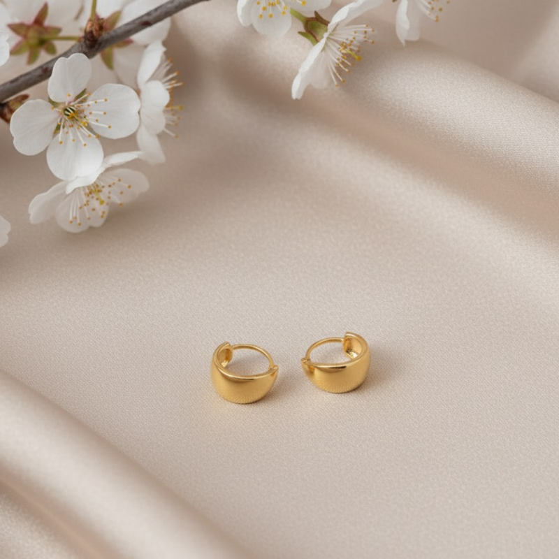 Brinco Dourado Argolinha Grossa – Minimalismo com Elegância