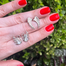 Kit de Brincos Asa e Cisne – Prateado com Zircônias