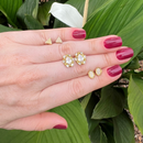 Trio de Brincos Dourados com Zircônias – Elegância em Todos os Detalhes