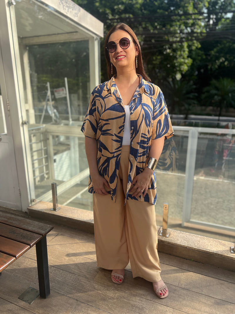 Conjunto plus size chic calça e camisa