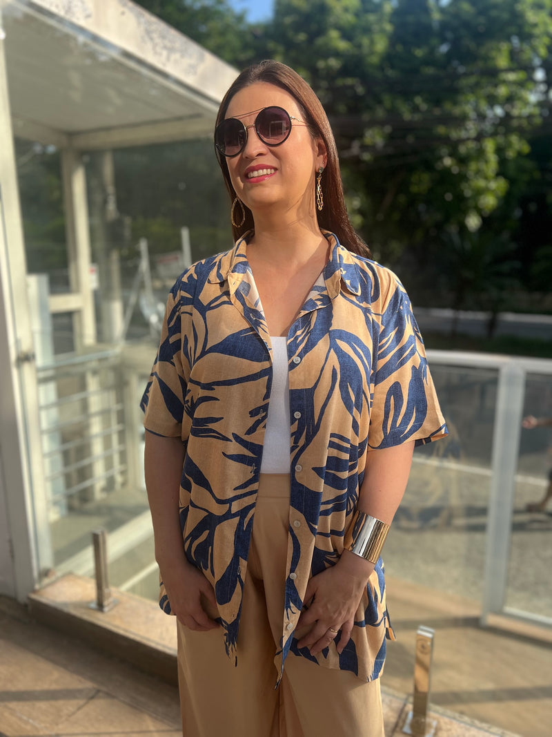 Conjunto plus size chic calça e camisa