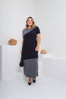 Vestido longo plus size de malha em viscolycra que não marca