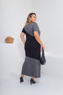 Vestido longo plus size de malha em viscolycra que não marca