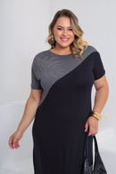 Vestido longo plus size de malha em viscolycra que não marca