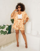 Conjunto Plus size feminino shorts e kimono