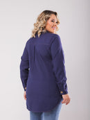 Camisa feminina estilo jeans plus size