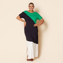 Vestido Longo de Malha Verde Feminino Colorido