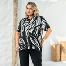Camisão plus size preta e branca chic