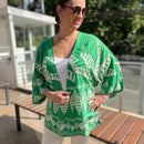 Cardigan Kimono Plus Size Soltinho Verde