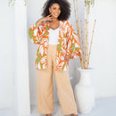 Calça alfaiataria feminina plus size lisa na cor bege