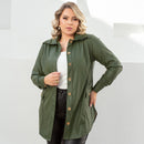 Camisa parka plus size verde em couro fake