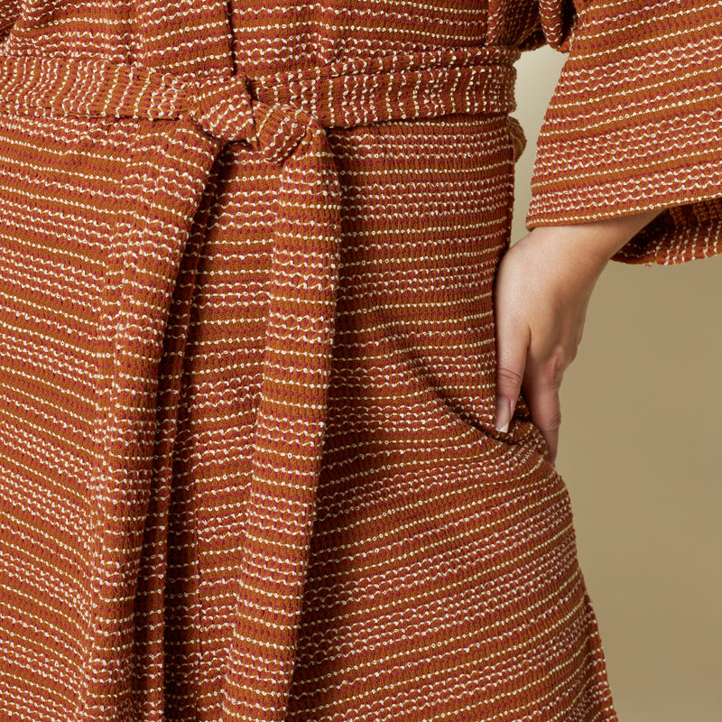 Kimono Alongado em Malha de Tricô com Cinto – Plus Size