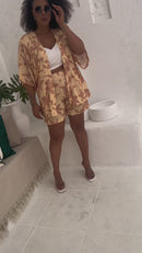 Conjunto Plus size feminino shorts e kimono