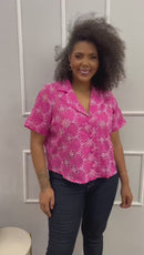 Camisa Cropped Laíse Plus Size Rosa