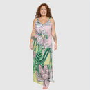 Vestido plus size longo estampado